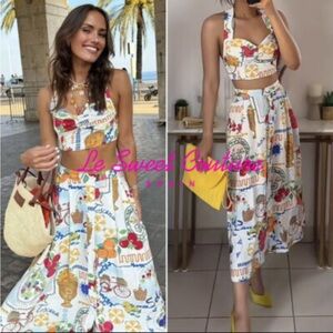 Zara Viral Top and Skirt Set